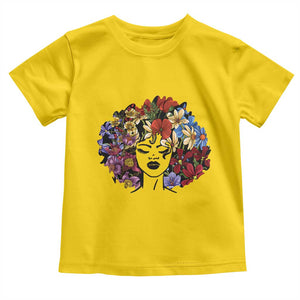 Black History Toddler T Shirt For Women Afro Flower Hair Juneteenth