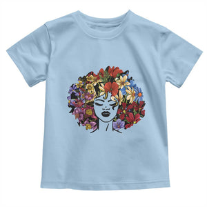 Black History Toddler T Shirt For Women Afro Flower Hair Juneteenth