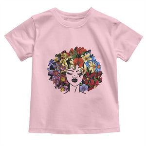 Black History Toddler T Shirt For Women Afro Flower Hair Juneteenth