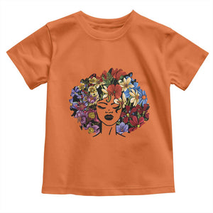 Black History Toddler T Shirt For Women Afro Flower Hair Juneteenth