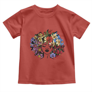 Black History Toddler T Shirt For Women Afro Flower Hair Juneteenth