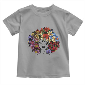 Black History Toddler T Shirt For Women Afro Flower Hair Juneteenth