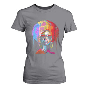 Afro Woman T Shirt For Women Black Queen Melanin Dripping Juneteenth