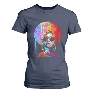 Afro Woman T Shirt For Women Black Queen Melanin Dripping Juneteenth