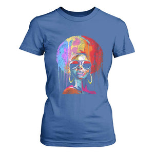 Afro Woman T Shirt For Women Black Queen Melanin Dripping Juneteenth