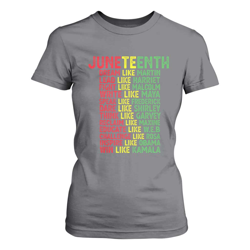 Happy Juneteenth T Shirt For Women Dream Like Leaders