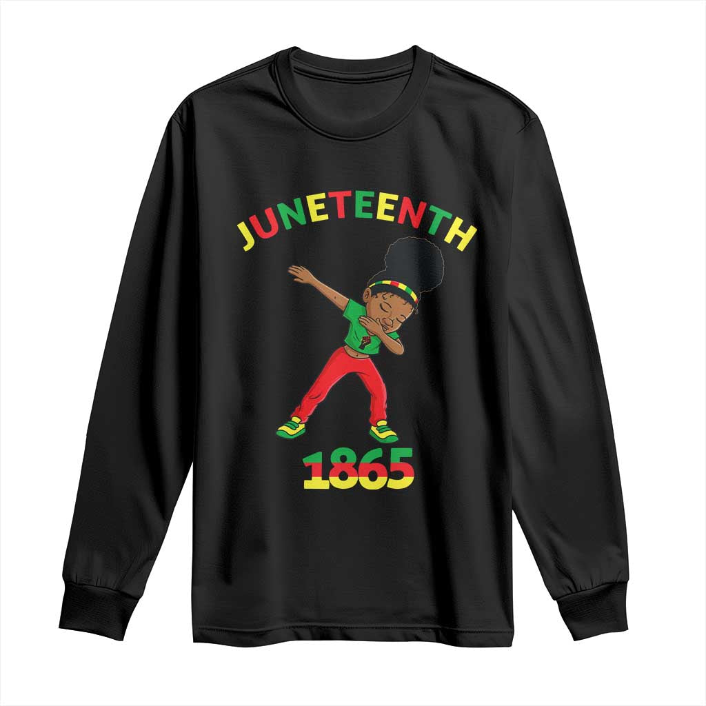 Funny Black History Long Sleeve Shirt Dabbing Black Princess Juneteenth 1865