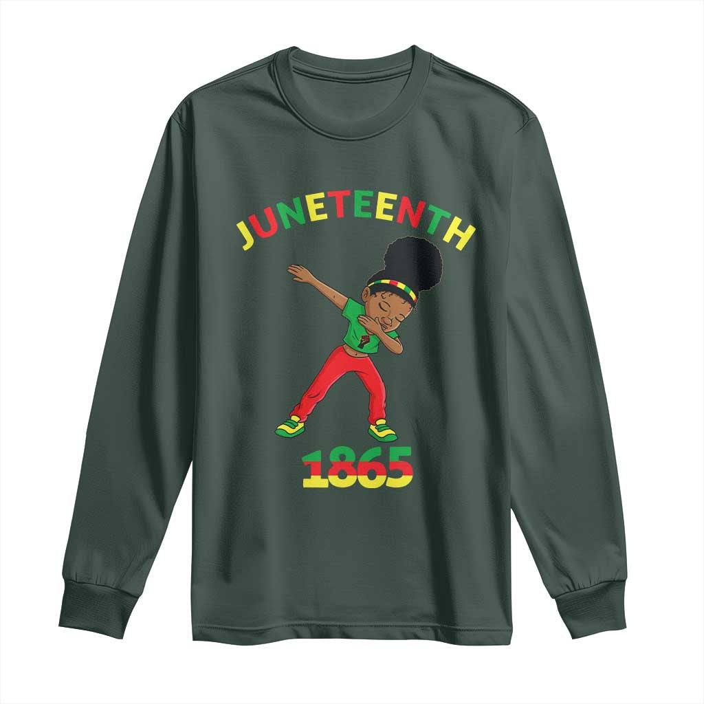 Funny Black History Long Sleeve Shirt Dabbing Black Princess Juneteenth 1865