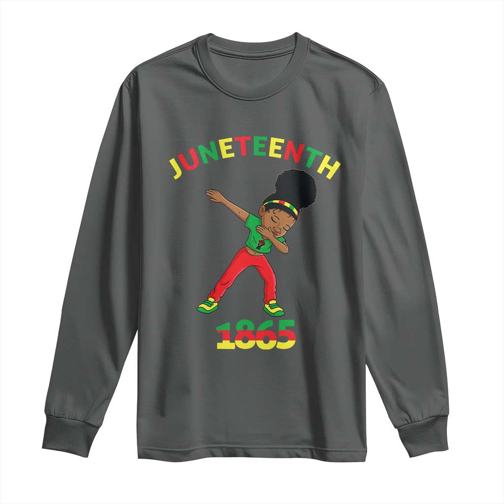 Funny Black History Long Sleeve Shirt Dabbing Black Princess Juneteenth 1865