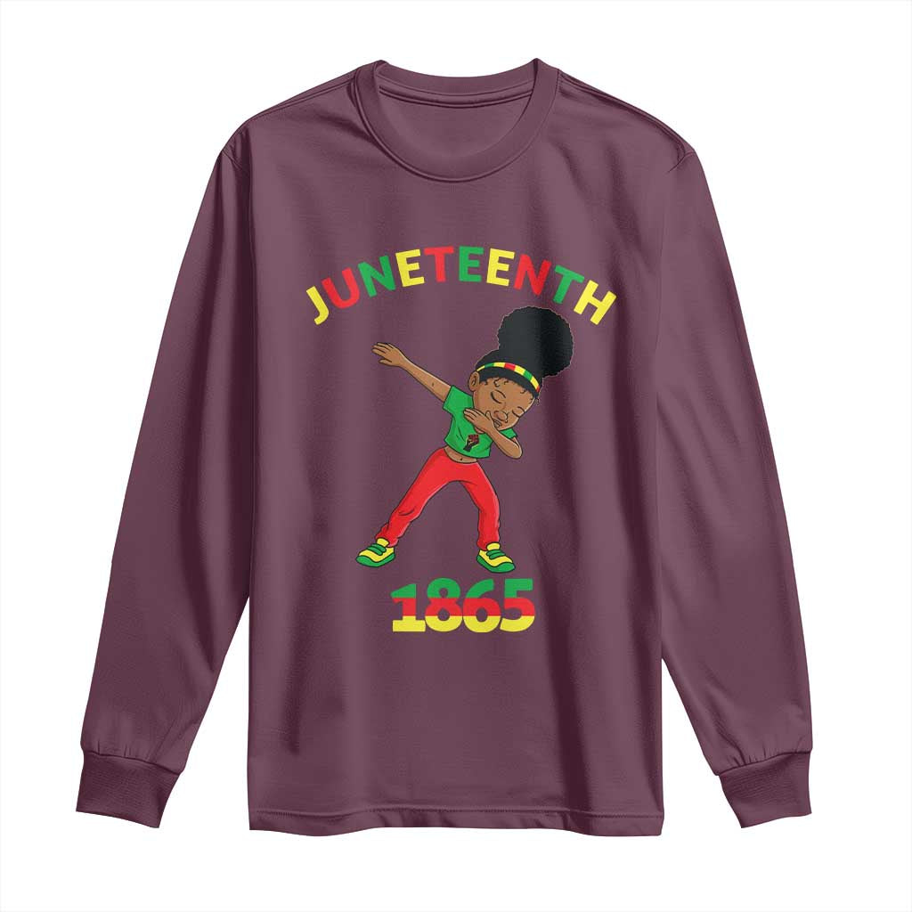 Funny Black History Long Sleeve Shirt Dabbing Black Princess Juneteenth 1865