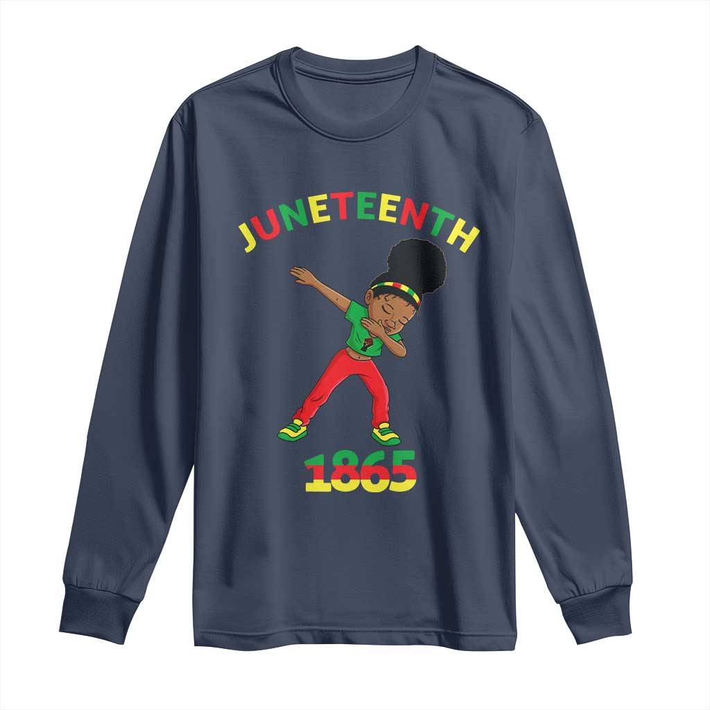 Funny Black History Long Sleeve Shirt Dabbing Black Princess Juneteenth 1865