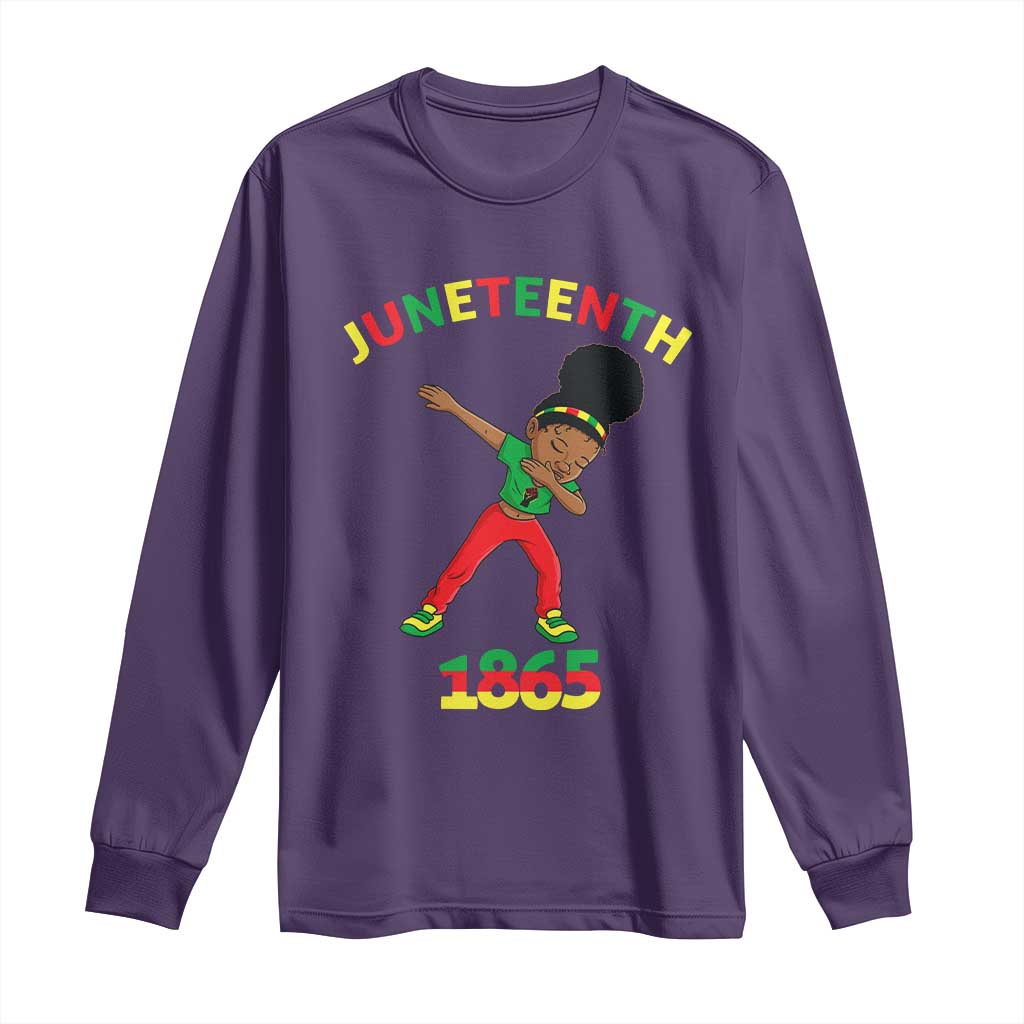 Funny Black History Long Sleeve Shirt Dabbing Black Princess Juneteenth 1865