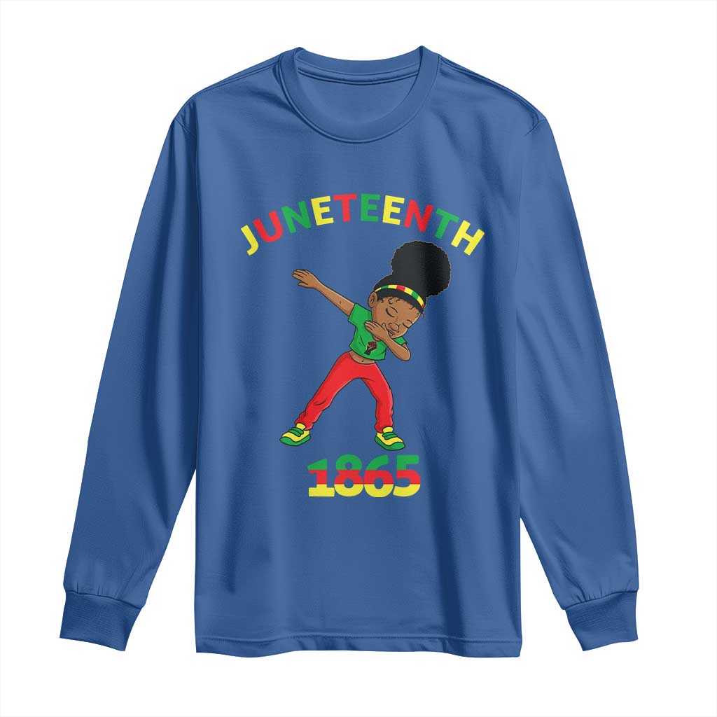 Funny Black History Long Sleeve Shirt Dabbing Black Princess Juneteenth 1865