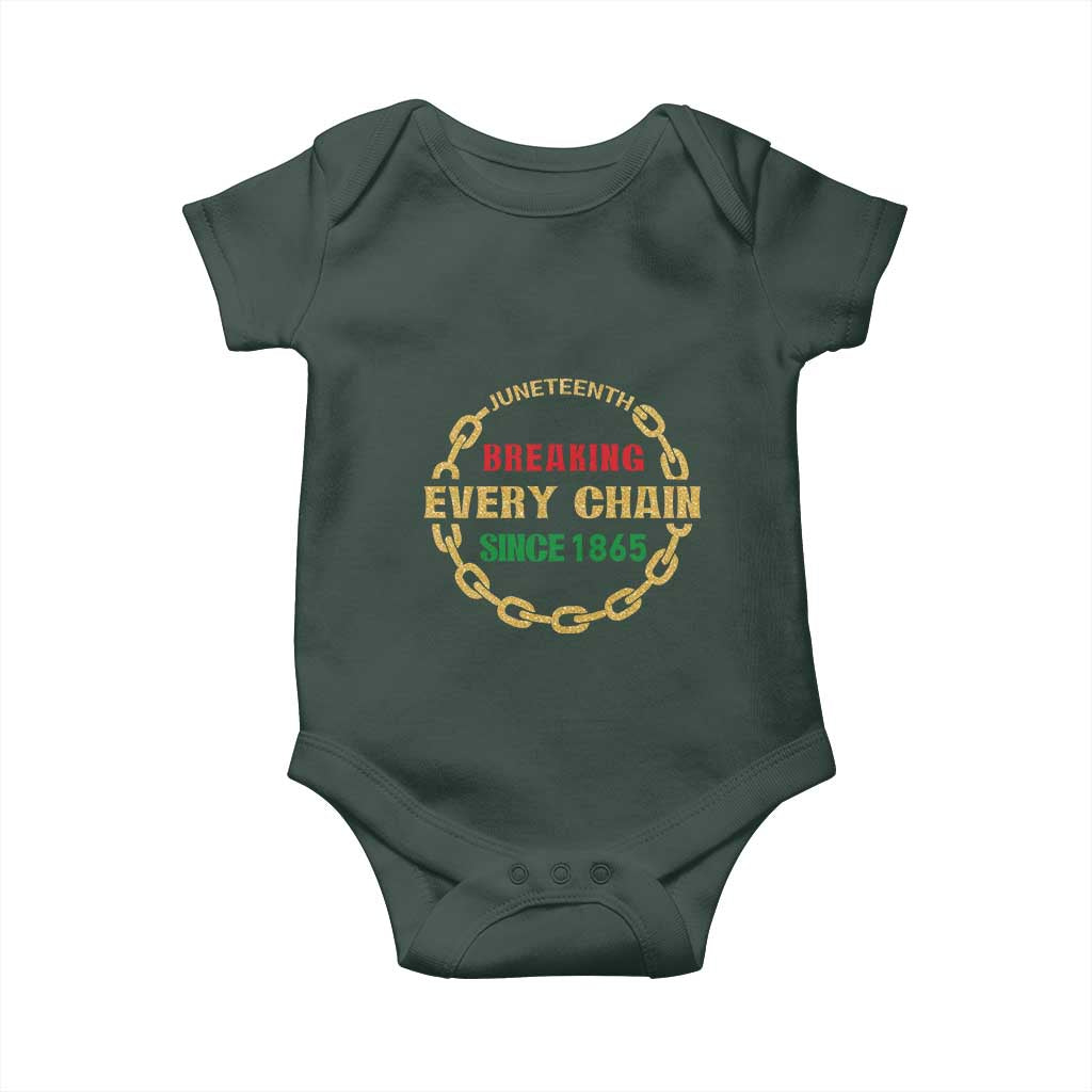 Juneteenth 1865 Baby Onesie Breaking Every Chain Black Freedom June 19th