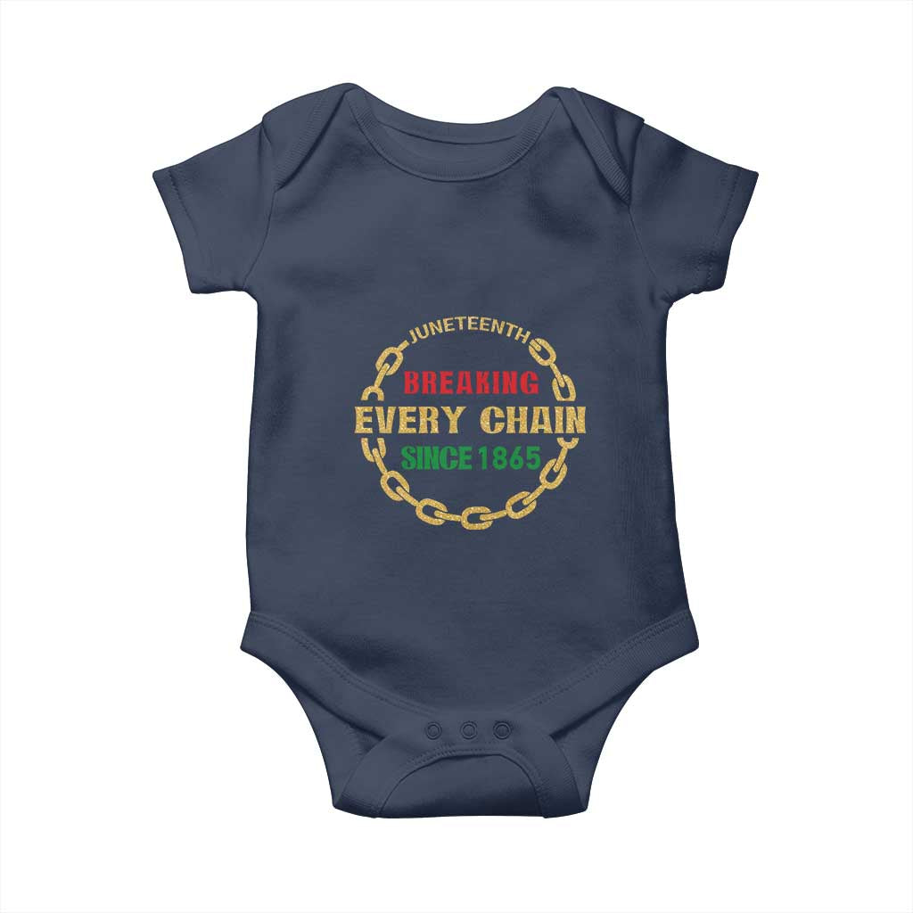 Juneteenth 1865 Baby Onesie Breaking Every Chain Black Freedom June 19th