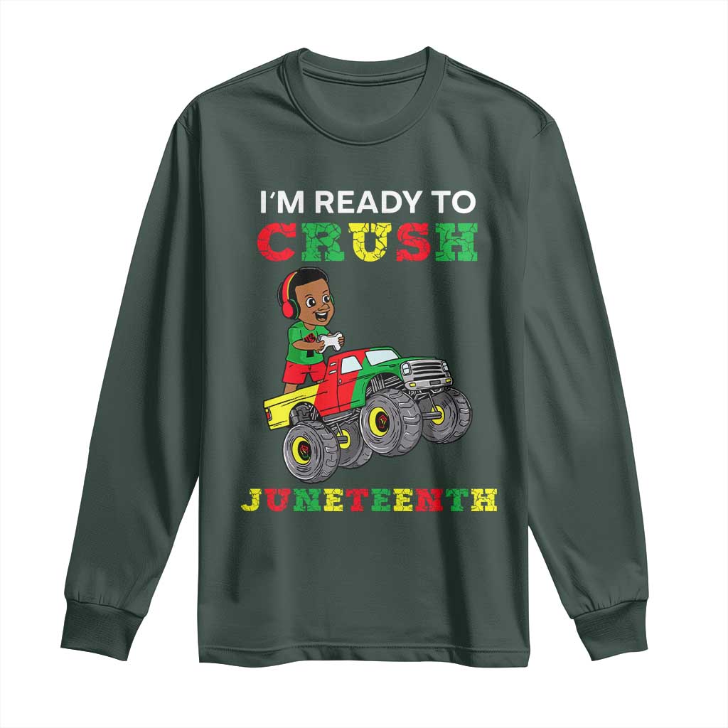 Black Boy Gamer Long Sleeve Shirt I'm Ready To Crush Juneteenth for Boys Toddler