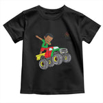 Funny Black History Toddler T Shirt African Kids Dabbing Black King In Monster Truck