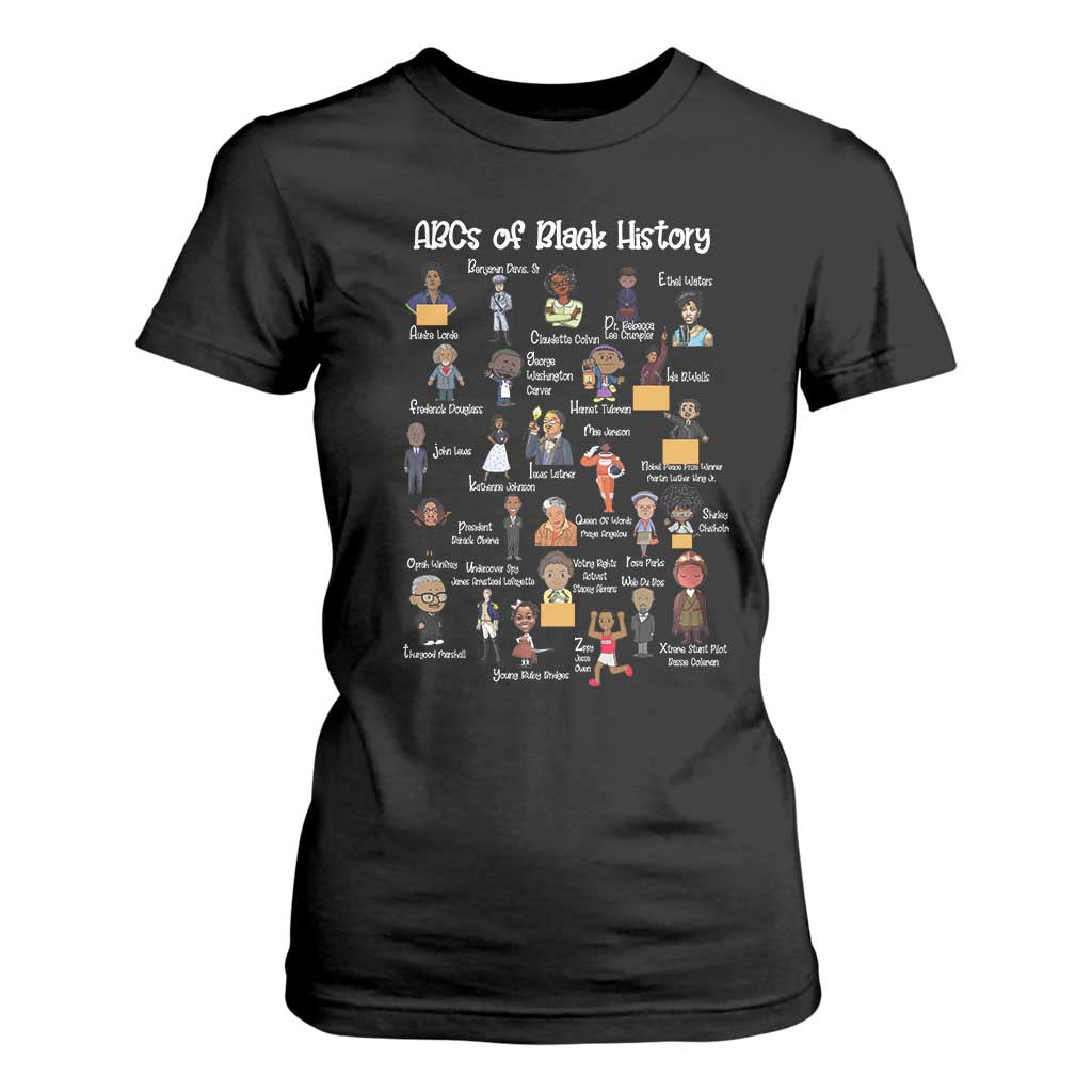 ABCs of Black History Pride T Shirt For Women Juneteenth Black Freedom