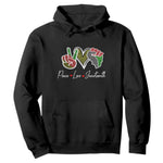 Peace Love Juneteenth Hoodie Black Freedom
