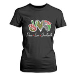 Peace Love Juneteenth T Shirt For Women Black Freedom