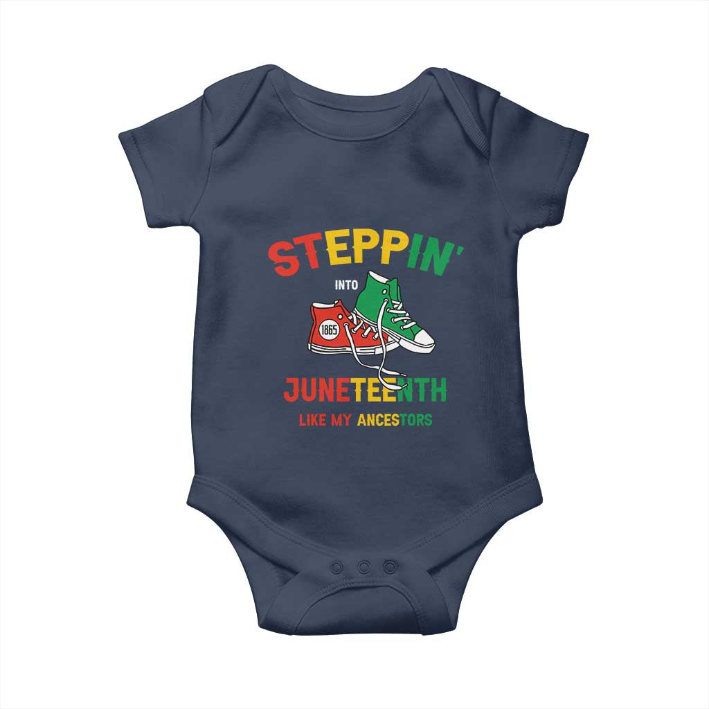 Stepping into Juneteenth 1865 Baby Onesie Like My Ancestors Sneakers