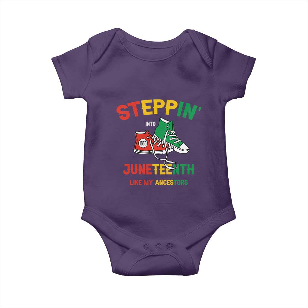 Stepping into Juneteenth 1865 Baby Onesie Like My Ancestors Sneakers
