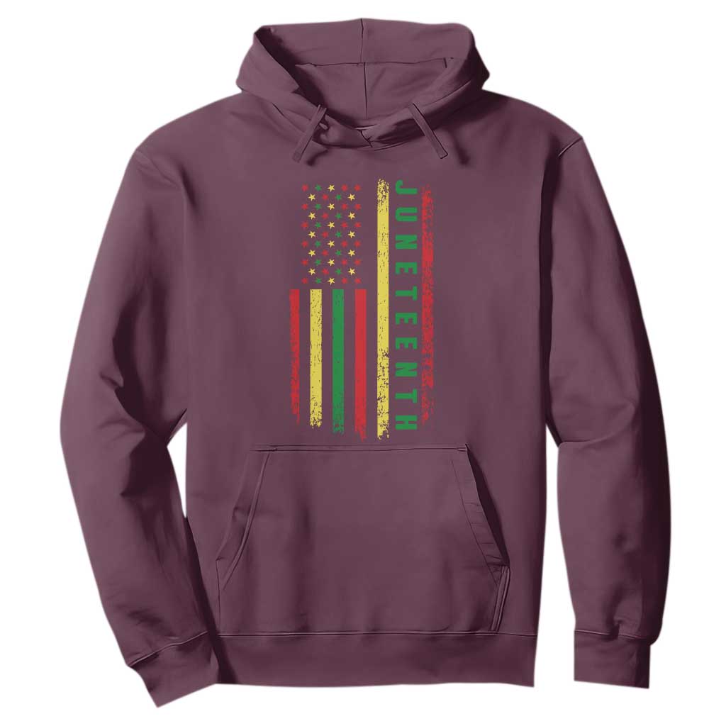 Juneteenth American Flag Hoodie Melanin Black Pride Pan African 1865