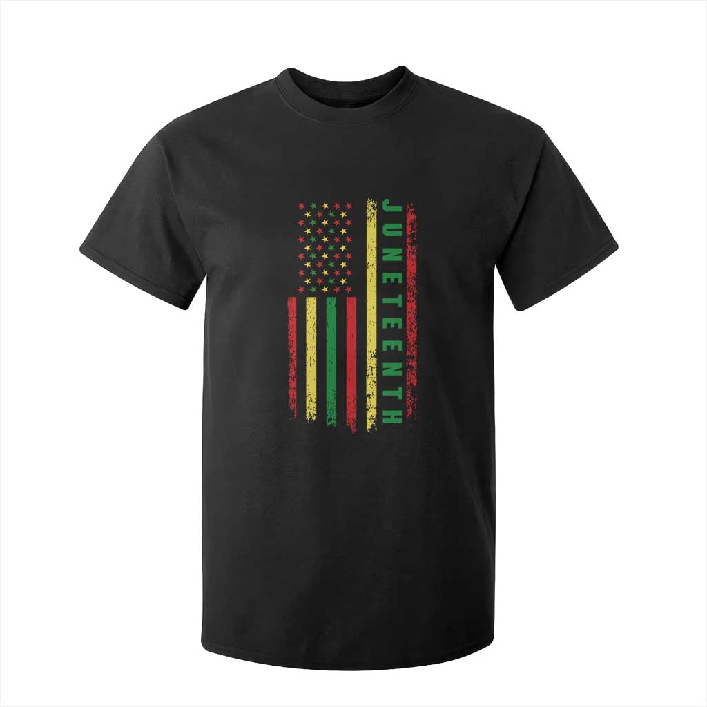 Juneteenth American Flag T Shirt For Kid Melanin Black Pride Pan African 1865