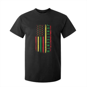 Juneteenth American Flag T Shirt For Kid Melanin Black Pride Pan African 1865