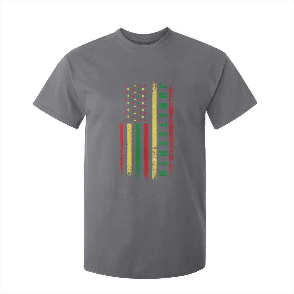 Juneteenth American Flag T Shirt For Kid Melanin Black Pride Pan African 1865