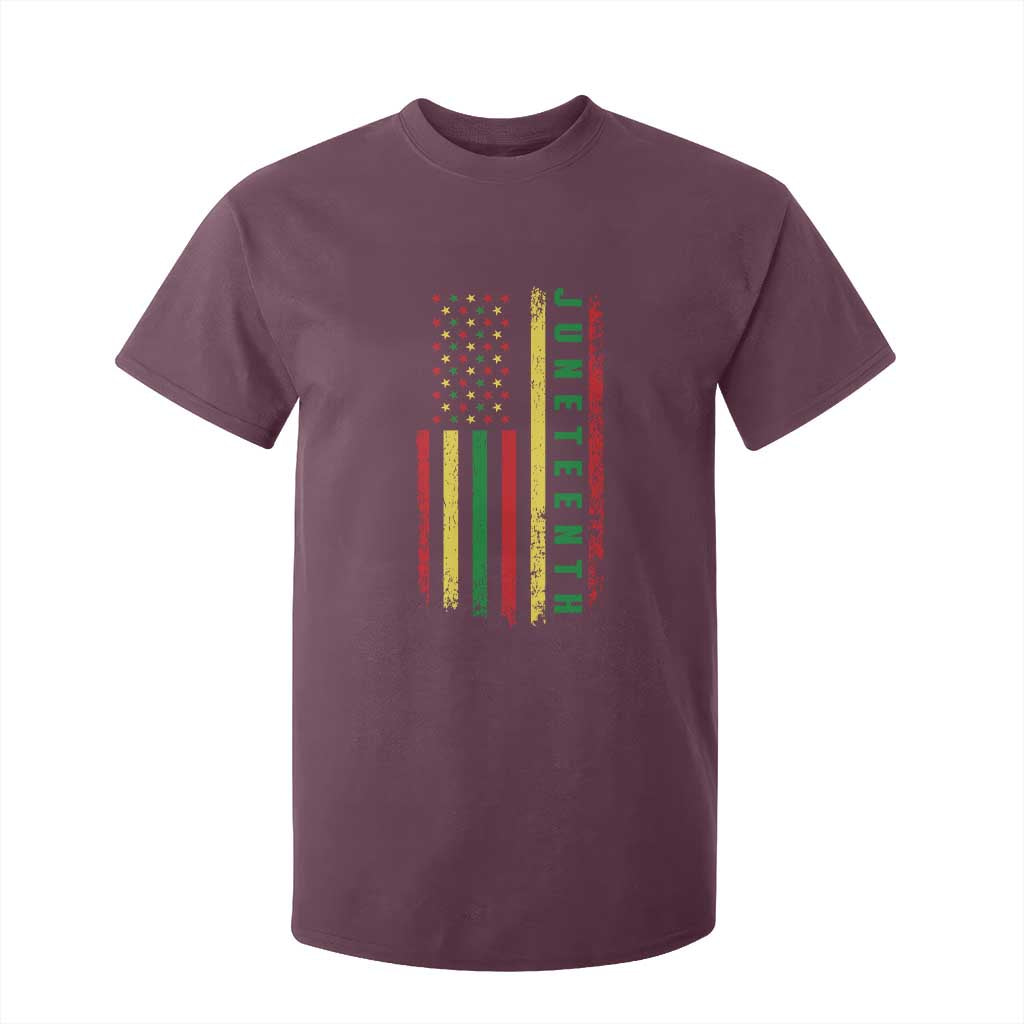 Juneteenth American Flag T Shirt For Kid Melanin Black Pride Pan African 1865
