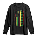 Juneteenth American Flag Long Sleeve Shirt Melanin Black Pride Pan African 1865