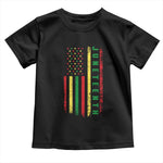 Juneteenth American Flag Toddler T Shirt Melanin Black Pride Pan African 1865