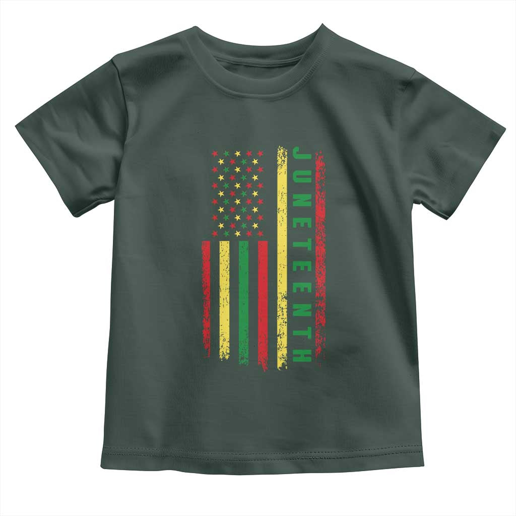Juneteenth American Flag Toddler T Shirt Melanin Black Pride Pan African 1865