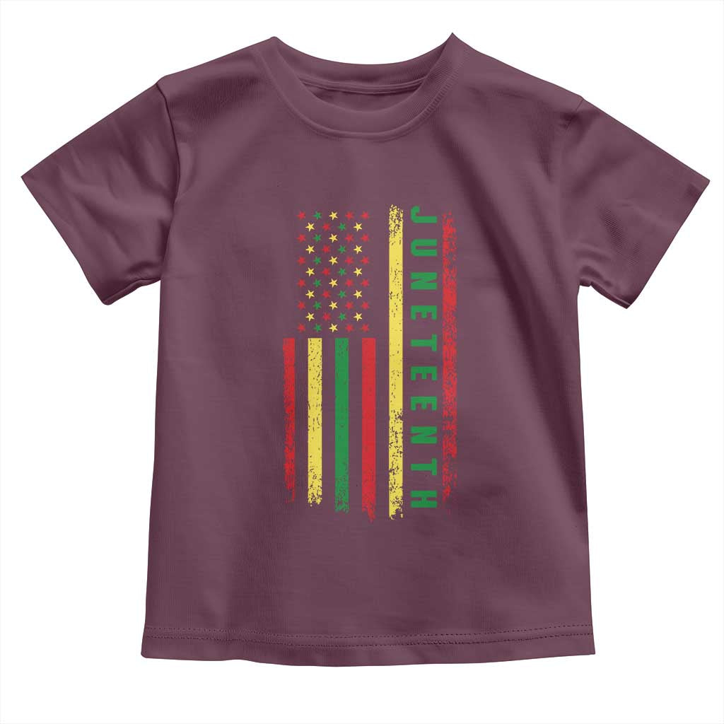 Juneteenth American Flag Toddler T Shirt Melanin Black Pride Pan African 1865