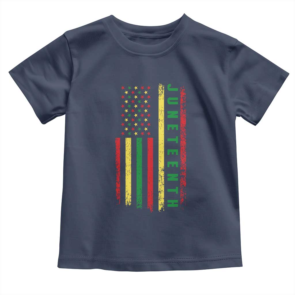 Juneteenth American Flag Toddler T Shirt Melanin Black Pride Pan African 1865