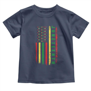 Juneteenth American Flag Toddler T Shirt Melanin Black Pride Pan African 1865