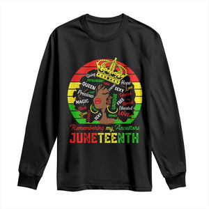 Black Women Long Sleeve Shirt Remembering My Ancestors Juneteenth Celebrate