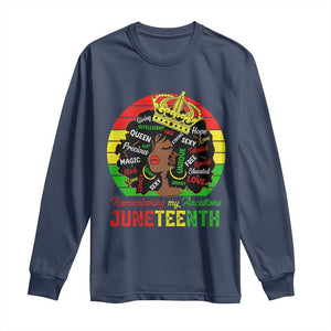 Black Women Long Sleeve Shirt Remembering My Ancestors Juneteenth Celebrate