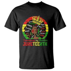 Black Women T Shirt Remembering My Ancestors Juneteenth Celebrate