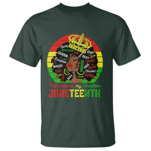 Black Women T Shirt Remembering My Ancestors Juneteenth Celebrate