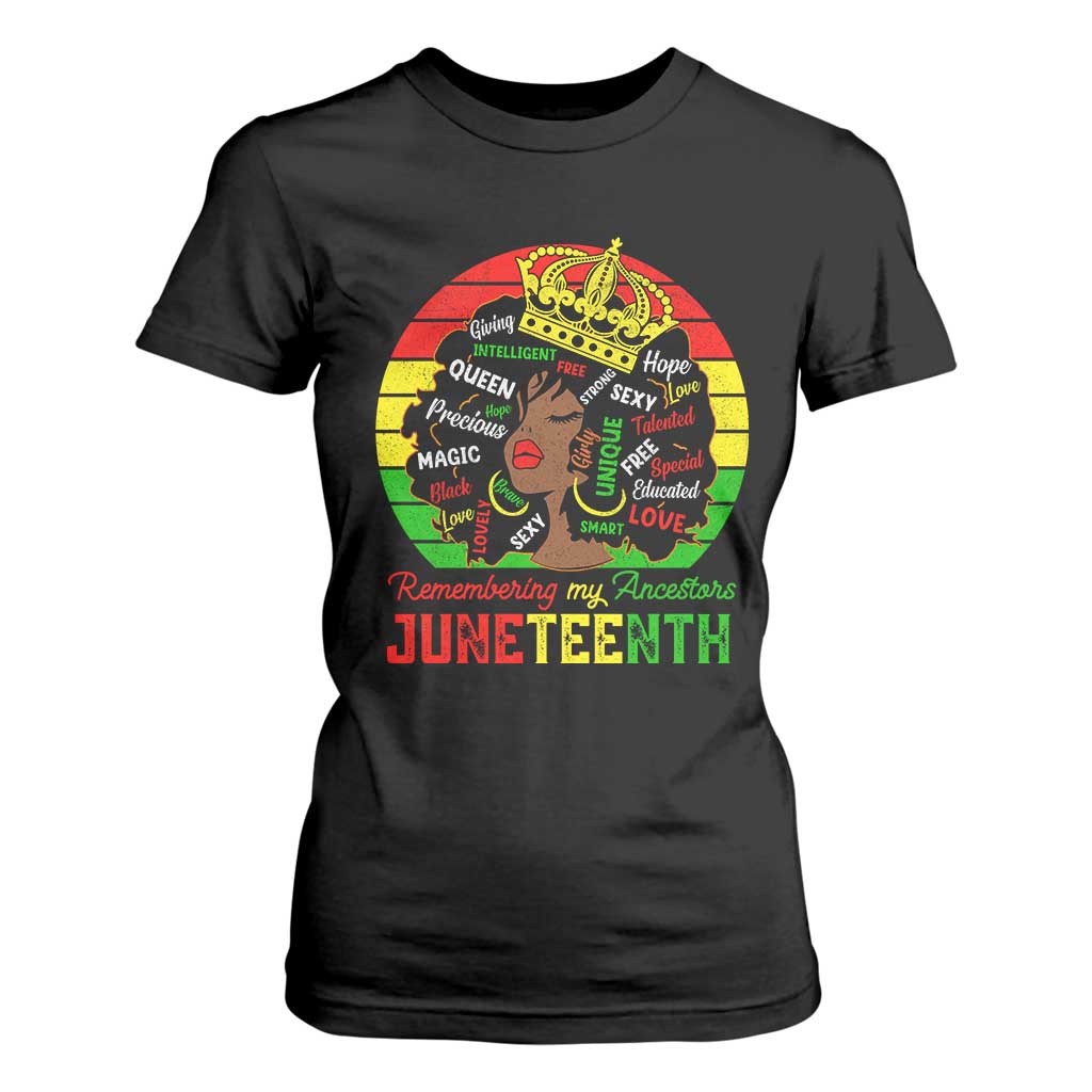 Black Women T Shirt For Women Remembering My Ancestors Juneteenth Celebrate