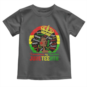 Black Women Toddler T Shirt Remembering My Ancestors Juneteenth Celebrate