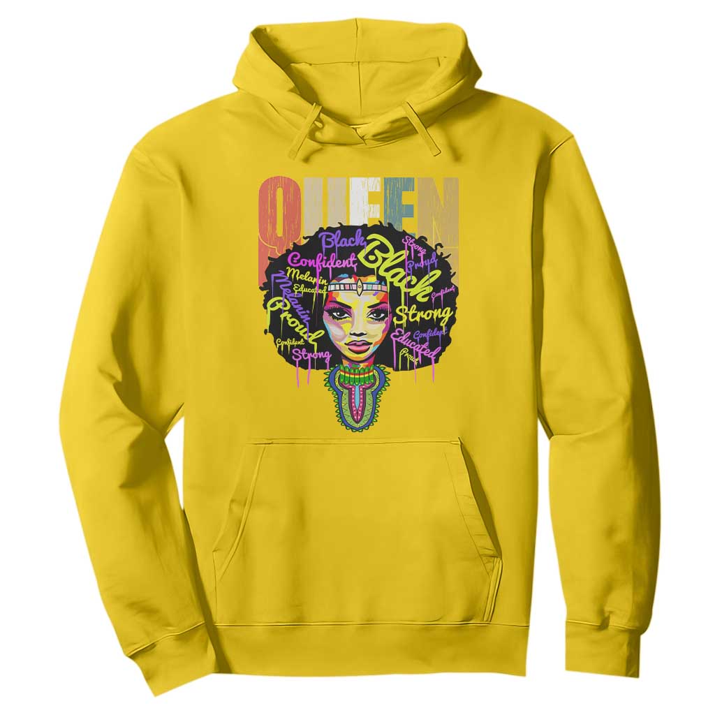 Black Queen Hoodie Proud Melanin Strong Educated Retro Vintage