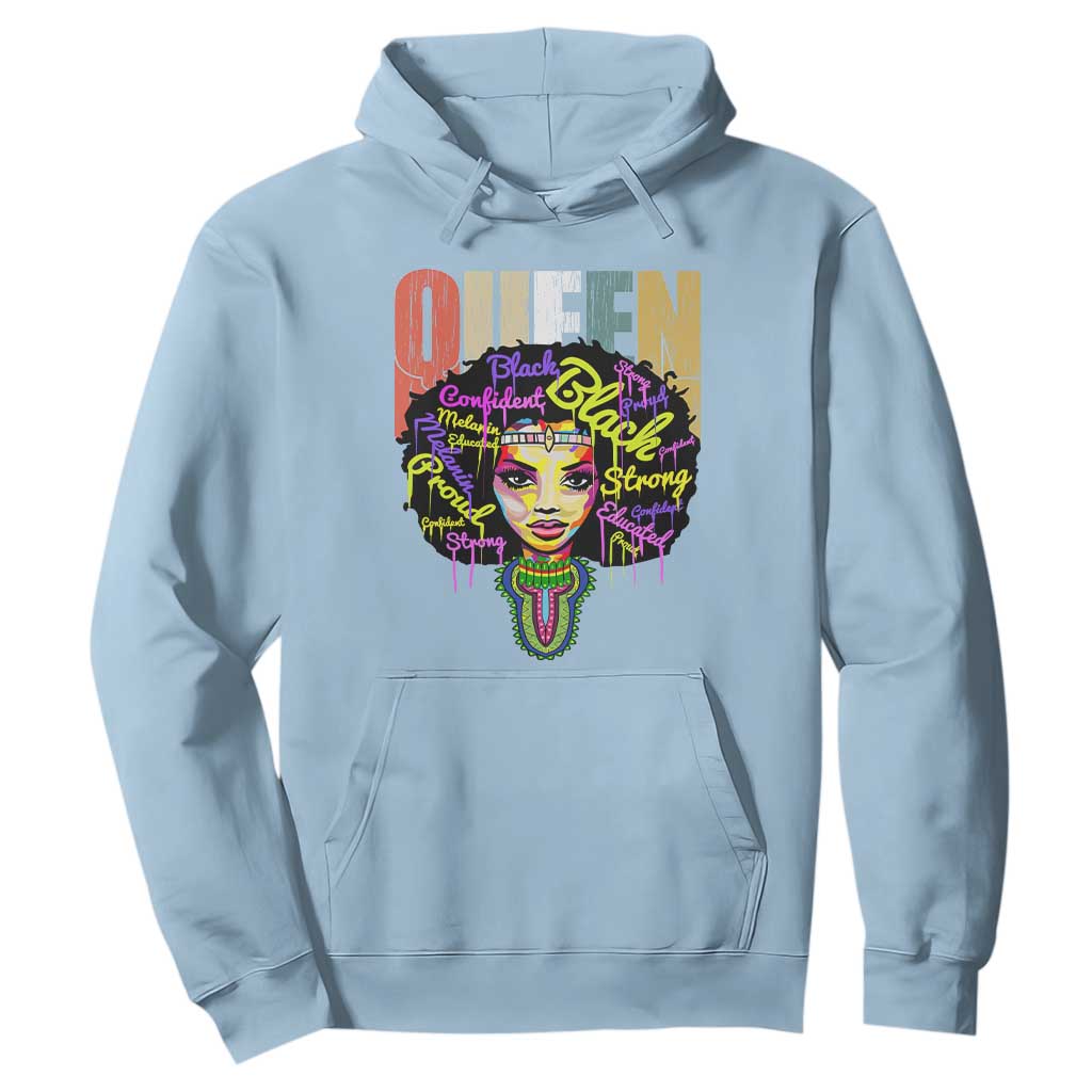Black Queen Hoodie Proud Melanin Strong Educated Retro Vintage
