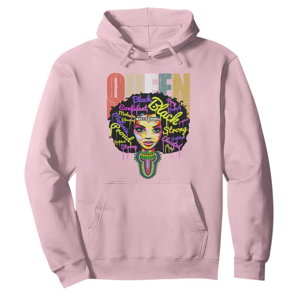 Black Queen Hoodie Proud Melanin Strong Educated Retro Vintage