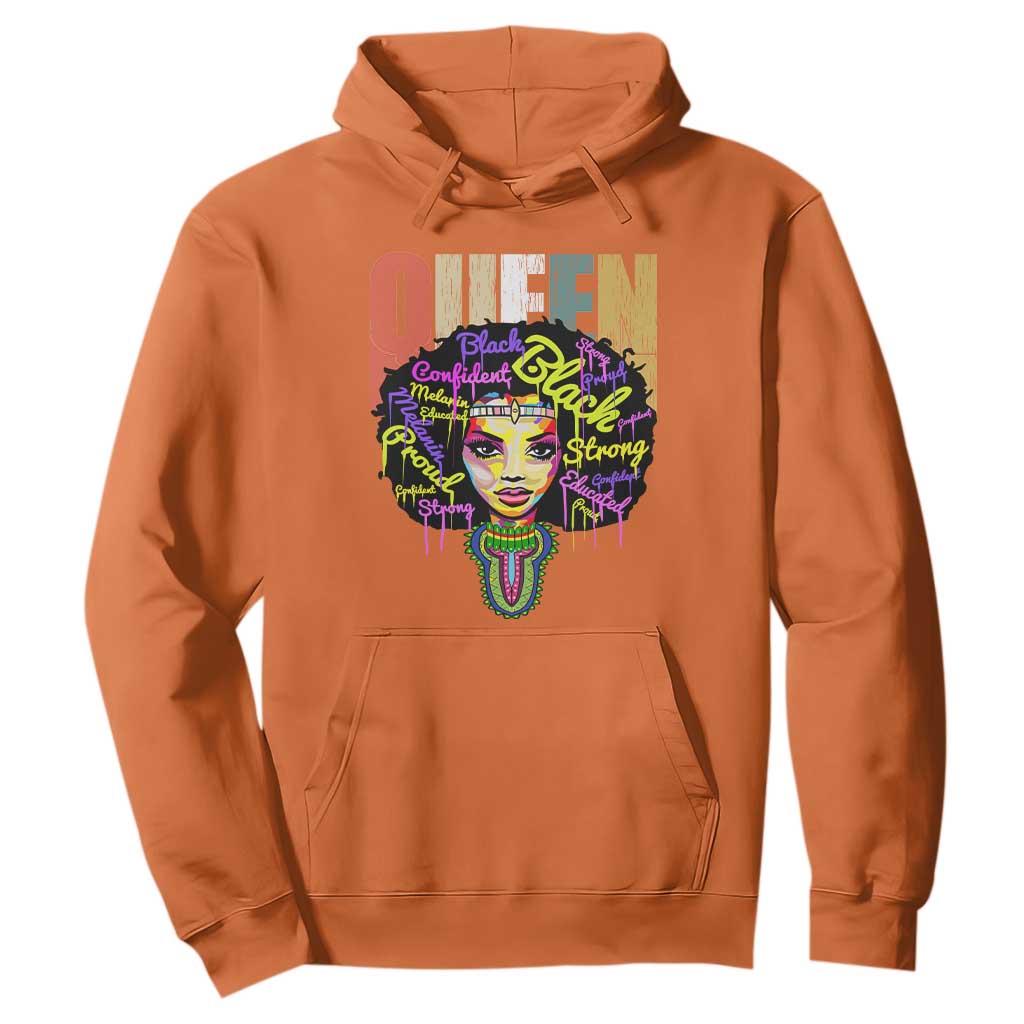 Black Queen Hoodie Proud Melanin Strong Educated Retro Vintage
