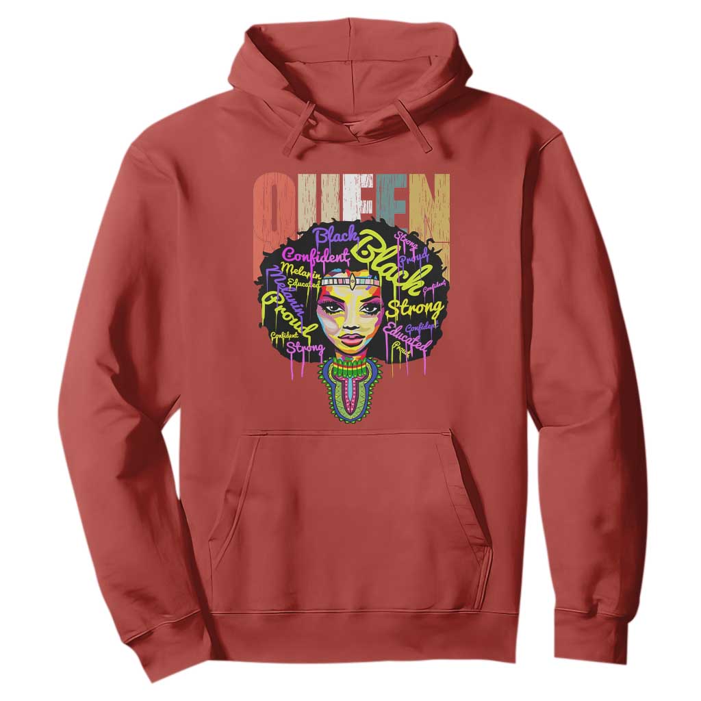 Black Queen Hoodie Proud Melanin Strong Educated Retro Vintage