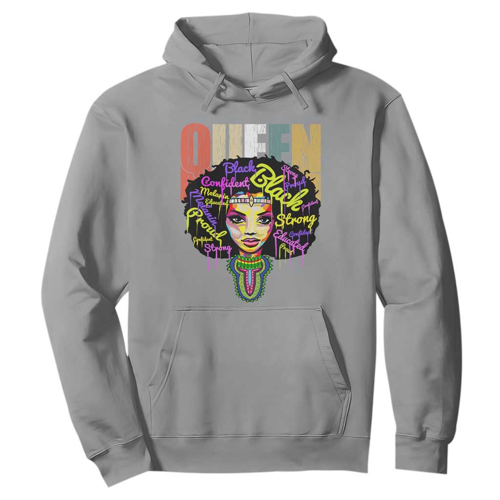 Black Queen Hoodie Proud Melanin Strong Educated Retro Vintage