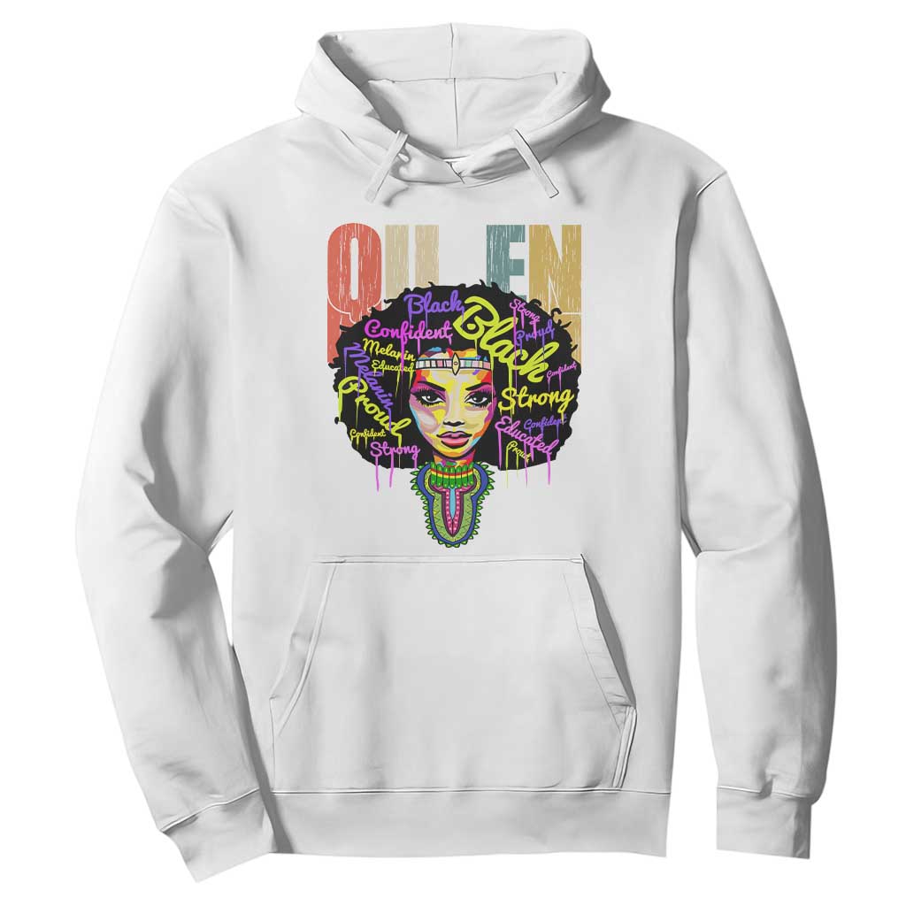 Black Queen Hoodie Proud Melanin Strong Educated Retro Vintage